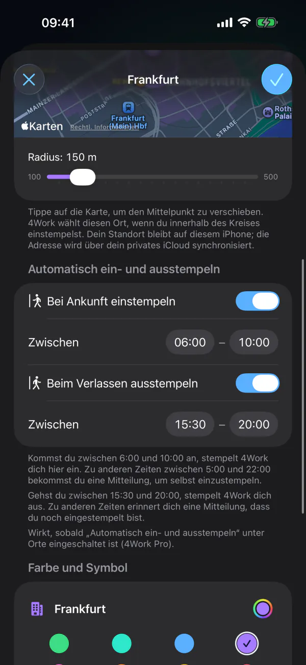 Automatisch einstempeln und Morgenfrage (Pro)
